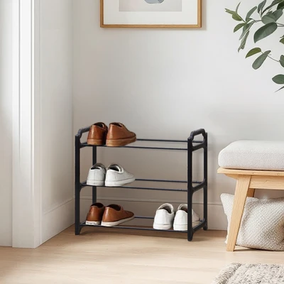 Gambar Selma Norman Rak Sepatu 3 Tingkat Extendable - Hitam