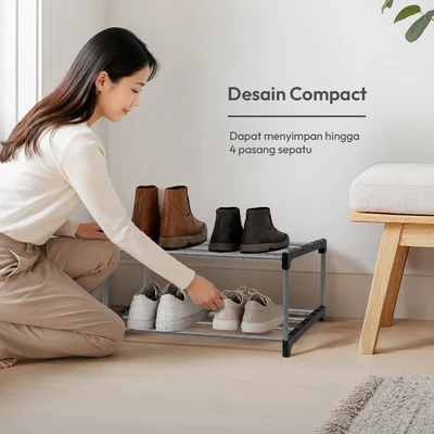 Gambar Selma Nordic Rak Sepatu 2 Tingkat