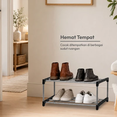 Gambar Selma Nordic Rak Sepatu 2 Tingkat
