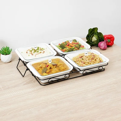 Gambar Appetite Rola Wadah Saji Dengan Rak 40 cm Set 5 pcs - Putih