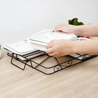 Gambar Appetite Rola Wadah Saji Dengan Rak 40 cm Set 5 pcs - Putih