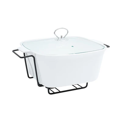 Gambar Appetite Panci Casserole Dengan Tutup & Rak Square 30.5 cm - Putih