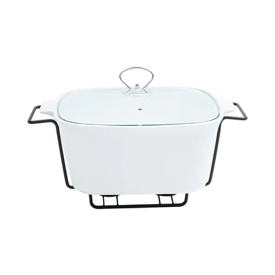 Gambar Appetite Panci Casserole Dengan Tutup & Rak Square 30.5 cm - Putih