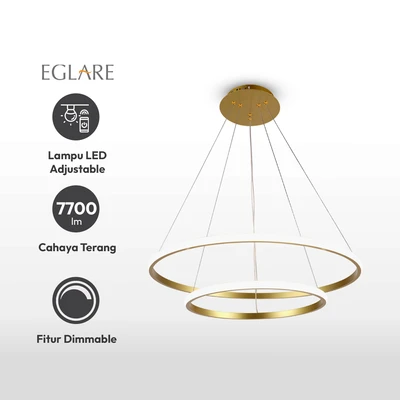 Gambar Eglare Circulo Lampu Gantung Hias LED 3CCT Dimmable - Gold