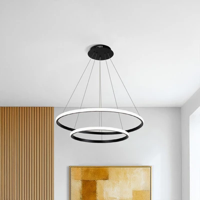 Gambar Eglare Circulo Lampu Gantung Hias LED Dimmable - Hitam