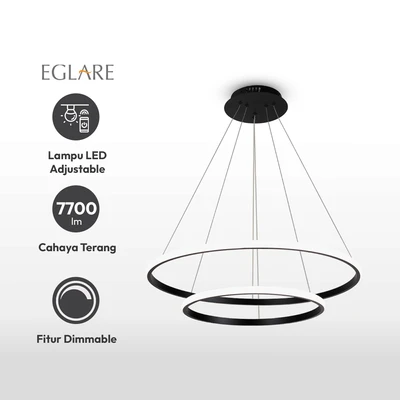 Gambar Eglare Circulo Lampu Gantung Hias LED Dimmable - Hitam