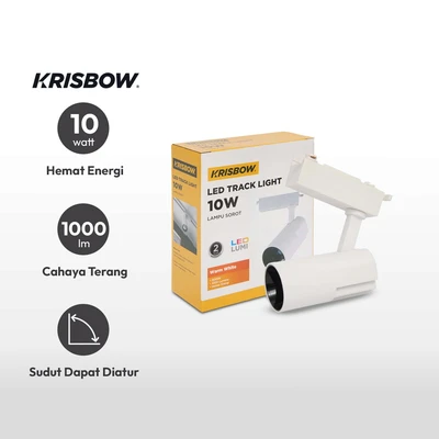 Gambar Krisbow Narrow Lampu Sorot Tracklight 10 Watt Warm White TM