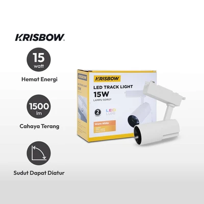 Gambar Krisbow Narrow Lampu Sorot Tracklight 15 Watt Warm White TM