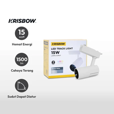 Gambar Krisbow Narrow Lampu Sorot Tracklight 15 Watt Neutral White TM