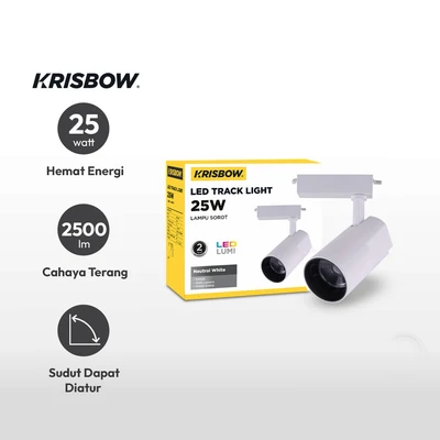 Gambar Krisbow Narrow Lampu Sorot Tracklight 25 Watt Neutral White TM