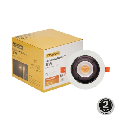 Gambar Krisbow Lampu Downlight LED Adjustable 5 Watt Warm White TM