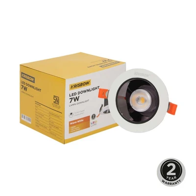 Gambar Krisbow Lampu Downlight LED Adjustable 7 Watt Warm White TM