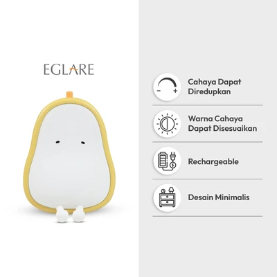 Gambar Eglare Lampu Tidur Rechargeable Pear - Kuning