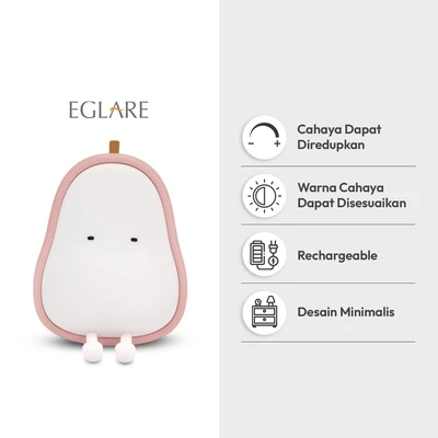 Gambar Eglare Lampu Tidur Rechargeable Pear - Pink
