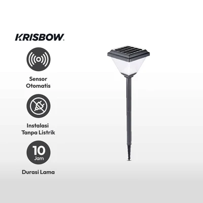 Gambar Krisbow Arna Lampu Taman Solar Bollard 200 Lumens