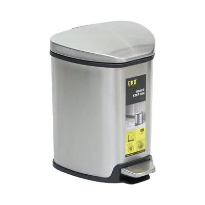 Gambar Eko Grace Tempat Sampah Pedal Stainless Steel 5 Liter - Silvet Matt
