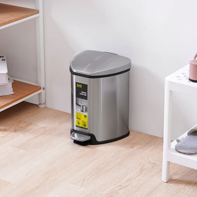 Gambar Eko Grace Tempat Sampah Pedal Stainless Steel 5 Liter - Silvet Matt