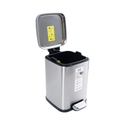 Gambar Eko Stella Tempat Sampah Pedal Stainless Steel 6 Liter - Silver Matt