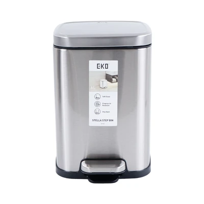 Gambar Eko Stella Tempat Sampah Pedal Stainless Steel 6 Liter - Silver Matt