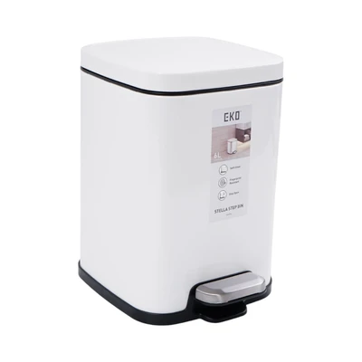 Gambar Eko Stella Tempat Sampah Pedal Stainless Steel 6 Liter - Putih
