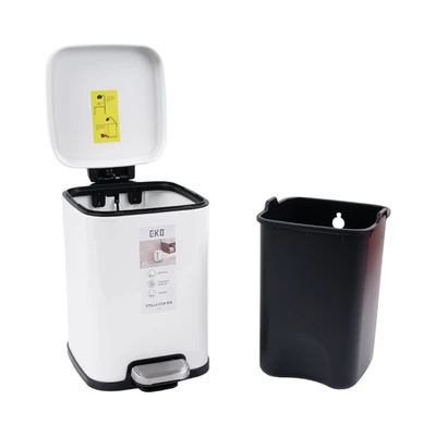 Gambar Eko Stella Tempat Sampah Pedal Stainless Steel 6 Liter - Putih