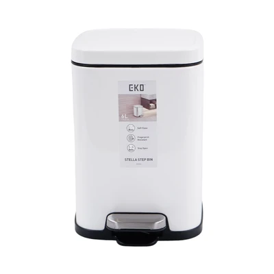 Gambar Eko Stella Tempat Sampah Pedal Stainless Steel 6 Liter - Putih