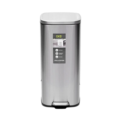 Gambar Eko Stella Tempat Sampah Pedal Stainless Steel 30 Liter - Silver Matt