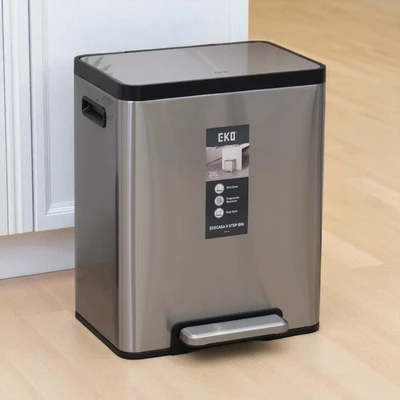 Gambar Eko Ecocasa II Tempat Sampah Pedal Stainless Steel 20 Liter - Silver Matt