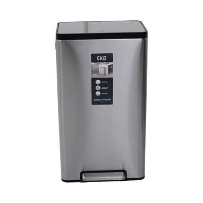 Gambar Eko Ecocasa II Tempat Sampah Pedal Stainless Steel 30 Liter - Silver Matt