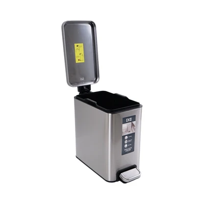 Gambar Eko Stella Tempat Sampah Pedal Stainless Steel Slim 10 Liter - Silver Matt