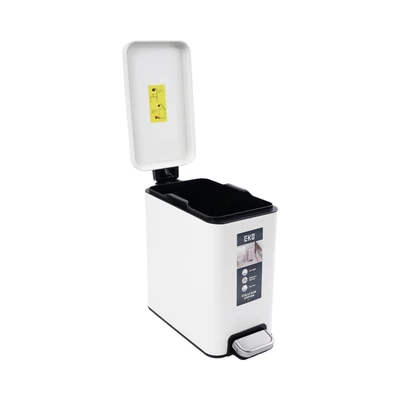 Gambar Eko Stella Tempat Sampah Pedal Stainless Steel Slim 10 Liter - Putih