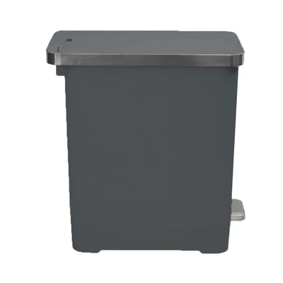 Gambar Eko Hana Tempat Sampah Pedal Plastik Slim 10 Liter - Abu-Abu