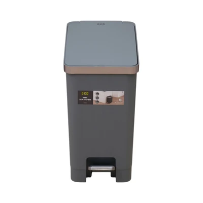 Gambar Eko Hana Tempat Sampah Pedal Plastik Slim 20 Liter - Abu-Abu