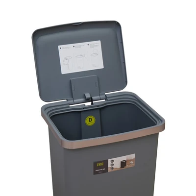 Gambar Eko Hana Tempat Sampah Pedal Plastik Square 25 Liter - Abu-Abu