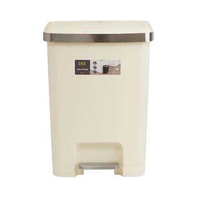 Gambar Eko Hana Tempat Sampah Pedal Plastik Square 35 Liter - Putih