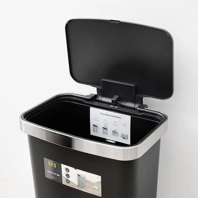 Gambar Eko Hana Tempat Sampah Pedal Plastik Slim 45 Liter - Hitam