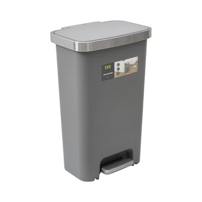 Gambar Eko Hana Tempat Sampah Pedal Plastik Slim 45 Liter - Abu-Abu