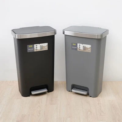 Gambar Eko Hana Tempat Sampah Pedal Plastik Slim 45 Liter - Abu-Abu