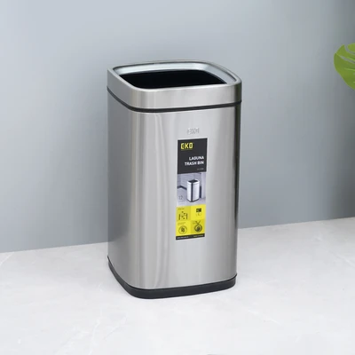 Gambar Eko Laguna Tempat Sampah Stainless Steel 12 Liter - Silver Matt