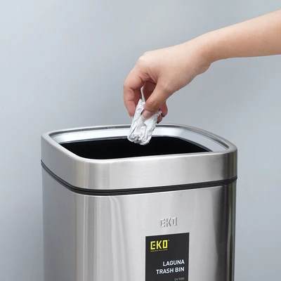 Gambar Eko Laguna Tempat Sampah Stainless Steel 12 Liter - Silver Matt