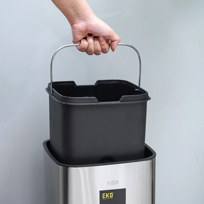 Gambar Eko Laguna Tempat Sampah Stainless Steel 12 Liter - Silver Matt