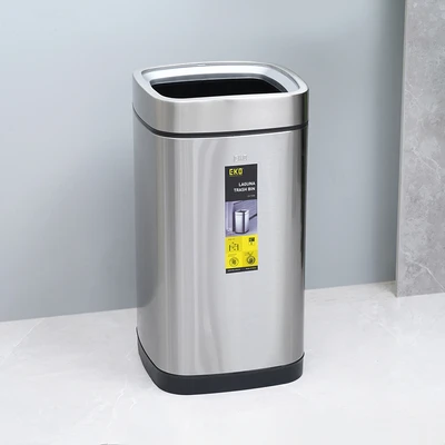 Gambar Eko Laguna Tempat Sampah Stainless Steel 28 Liter - Silver Matt