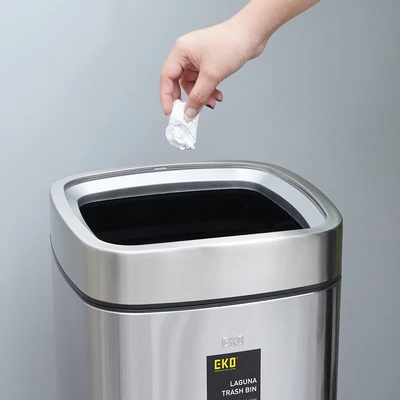 Gambar Eko Laguna Tempat Sampah Stainless Steel 28 Liter - Silver Matt