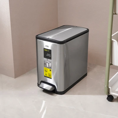 Gambar Eko Ecofly Tempat Sampah Pedal Stainless Steel 12 Liter - Silver Matt