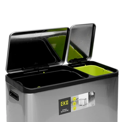 Gambar Eko Ecocasa Tempat Sampah Pedal Stainless Steel 12 & 24 Liter - Silver Matt