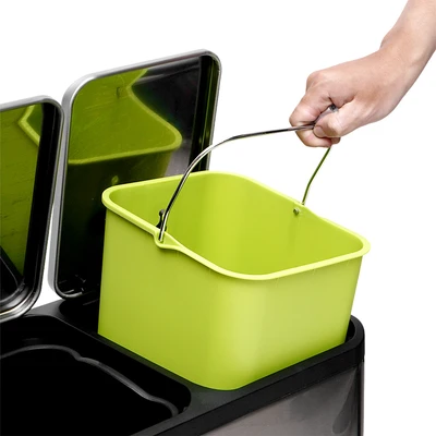 Gambar Eko Ecocasa Tempat Sampah Pedal Stainless Steel 12 & 24 Liter - Silver Matt