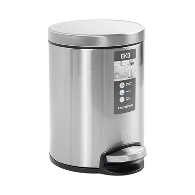 Gambar Eko Eva Tempat Sampah Pedal Stainless Steel 5 Liter - Silver Matt