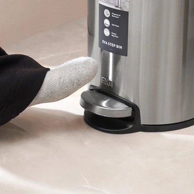 Gambar Eko Eva Tempat Sampah Pedal Stainless Steel 5 Liter - Silver Matt
