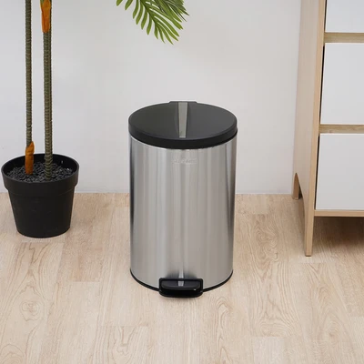 Gambar Krisbow Tempat Sampah Pedal Stainless Steel 12 Liter - Silver Matt
