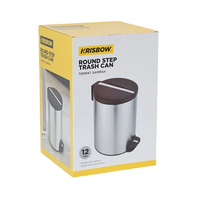 Gambar Krisbow Tempat Sampah Pedal Stainless Steel 12 Liter - Silver Matt
